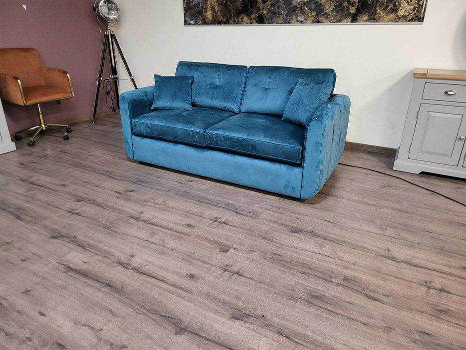 Син диван от плат с функция сън голяма двойка