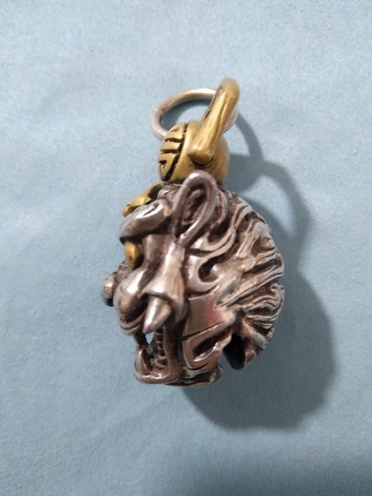 Pandant cap Dragon din argint 925 poleit cu aur