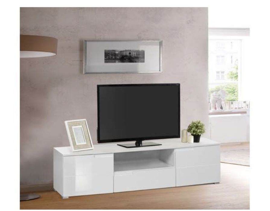 ТВ модул бял гланц