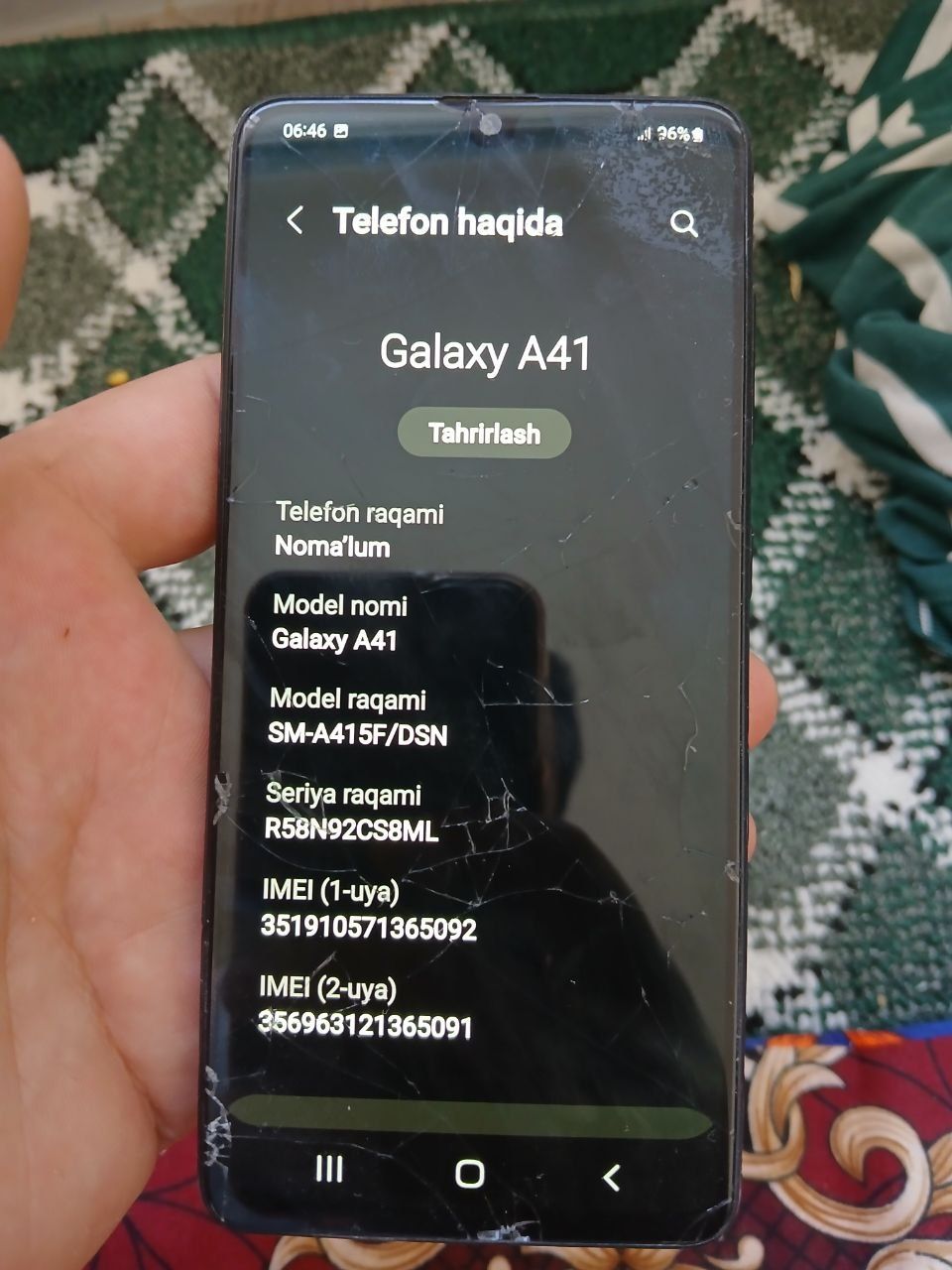 Samsung a41 sotiladi