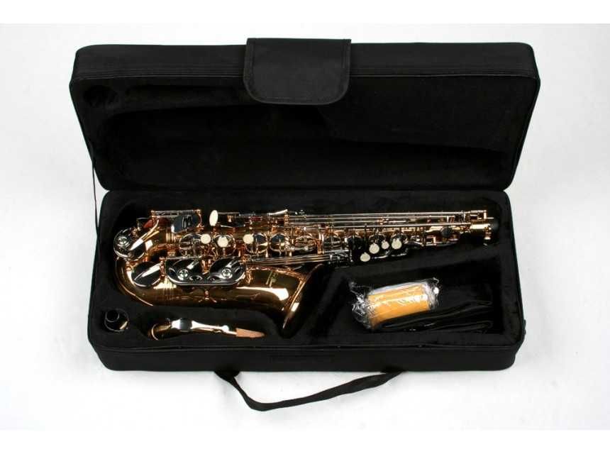 Saxofon Alto Chrom - Karl Glaser Auriu cu argintiu set complat NOU