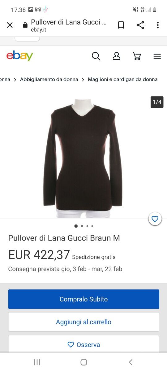 Bluza Gucci autentică, lână virgină