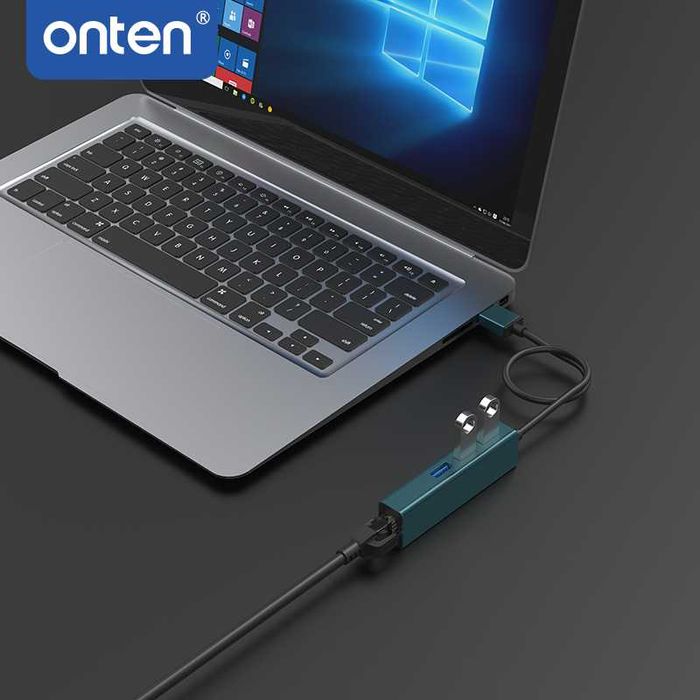 USB Адаптер для интернет порта с 3-портовым хабом Onten