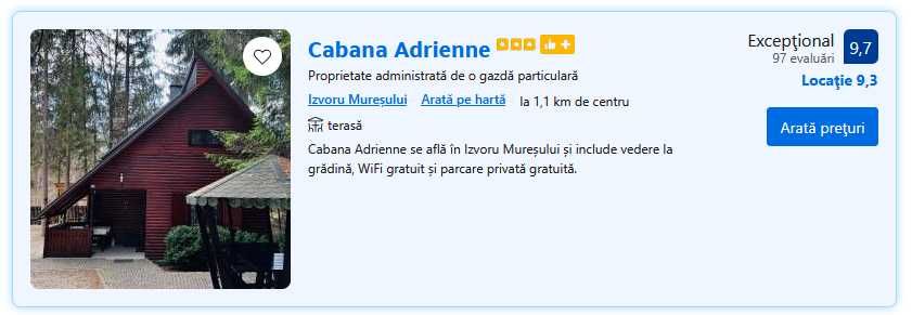 De vânzare Casă de vacanță la Izvorul Muresului