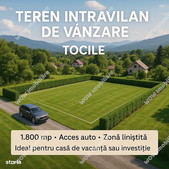 Teren intravilan de vanzare in Tocile 1800 mp