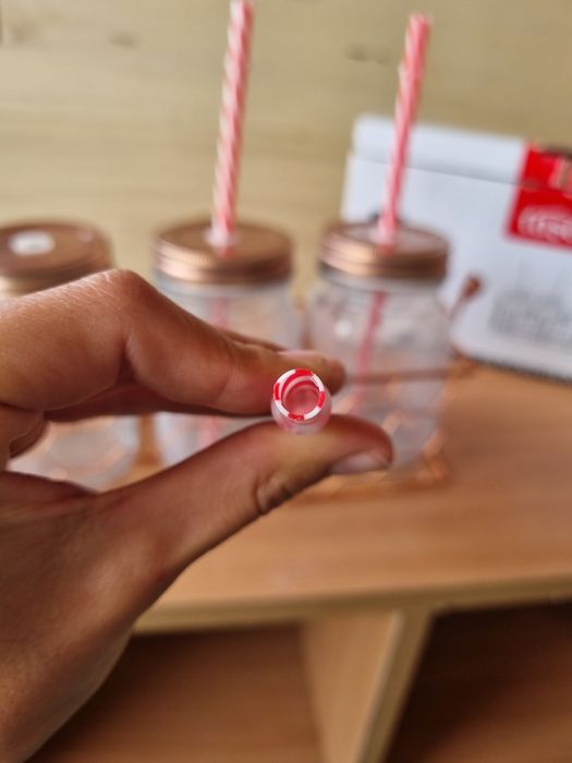 Чаши тип буркан със сламка и поставка