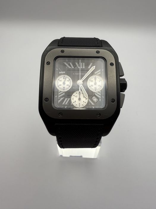 Ceas Cartier Santos 100XL Chronograph Titanium PvD la cutie
