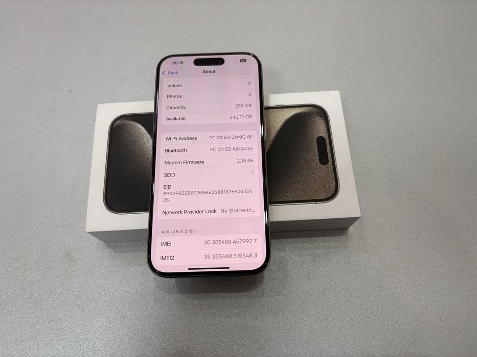 Iphone 15 Pro, 256 gb, Natural Titanium