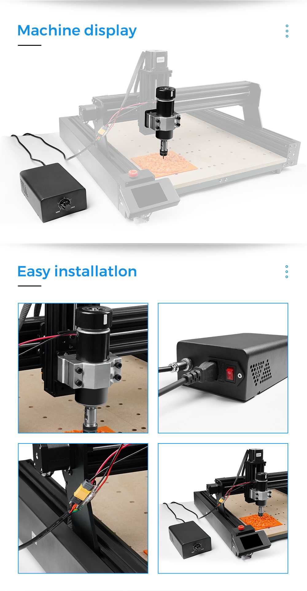 CNC Рутер Фреза 460/460/80mm механично лазер лазерно гравиране рязане