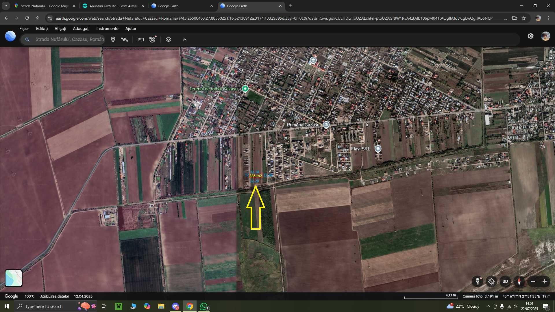 Teren  intravilan Cazasu/ Braila.   Valabil pana la data de 20.08.2025