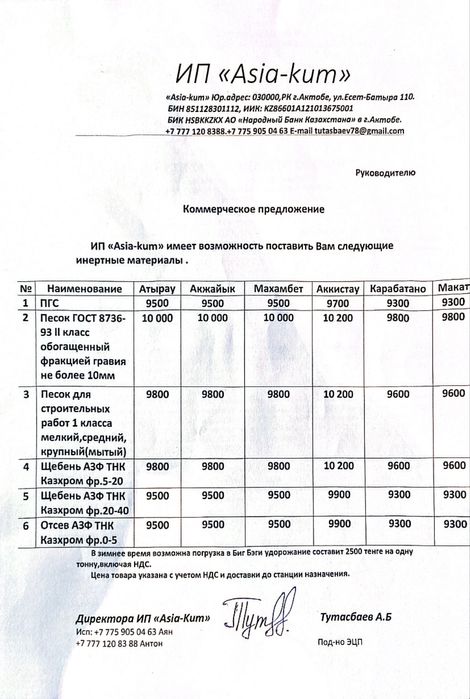 Продажа интертных материалов ПГС, щебень
