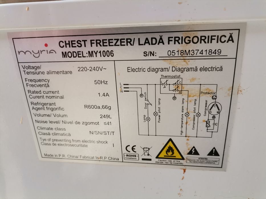 Lada frigorifica myria 250l folosită perfect funcțională