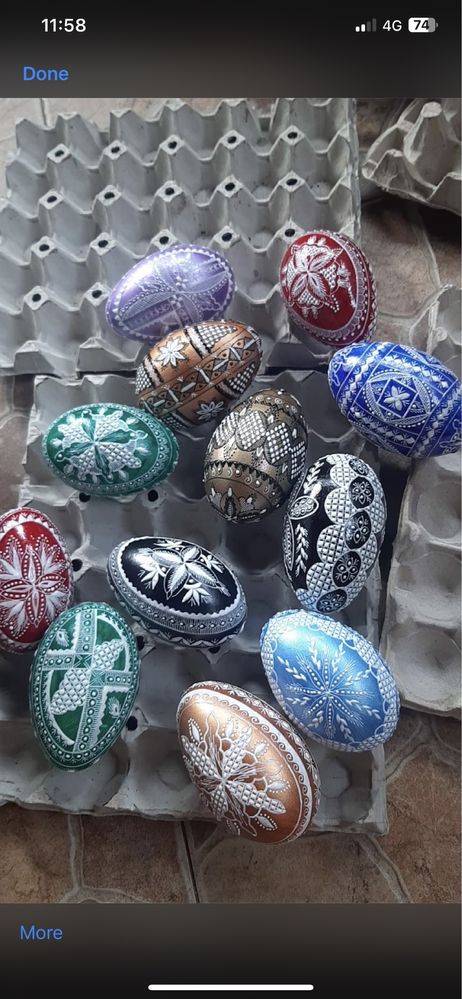 Ouă încondeiate manual ,tradiționale in Bucovina