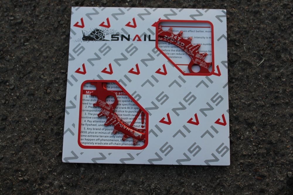 Foaie Snail Narrow Wide 34T alu - CNC 104BCD rosu 9-12 vit.