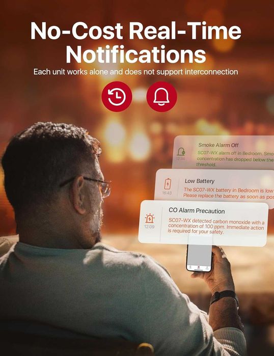 Detector Inteligent Fum si Monoxid X Sense cu Baterie si Wi Fi SC07-WX