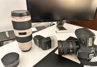 Pachet Canon: aparat EOS 7D + obiective EF 70-200mm 2.8 si EF 17-40mm