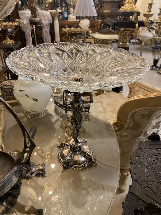 Fructiera cristal/bronz argintat