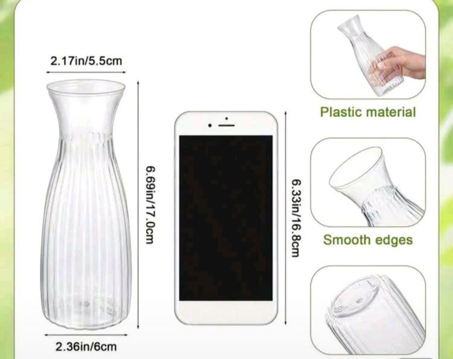 10 броя прозрачни пластмасови вази