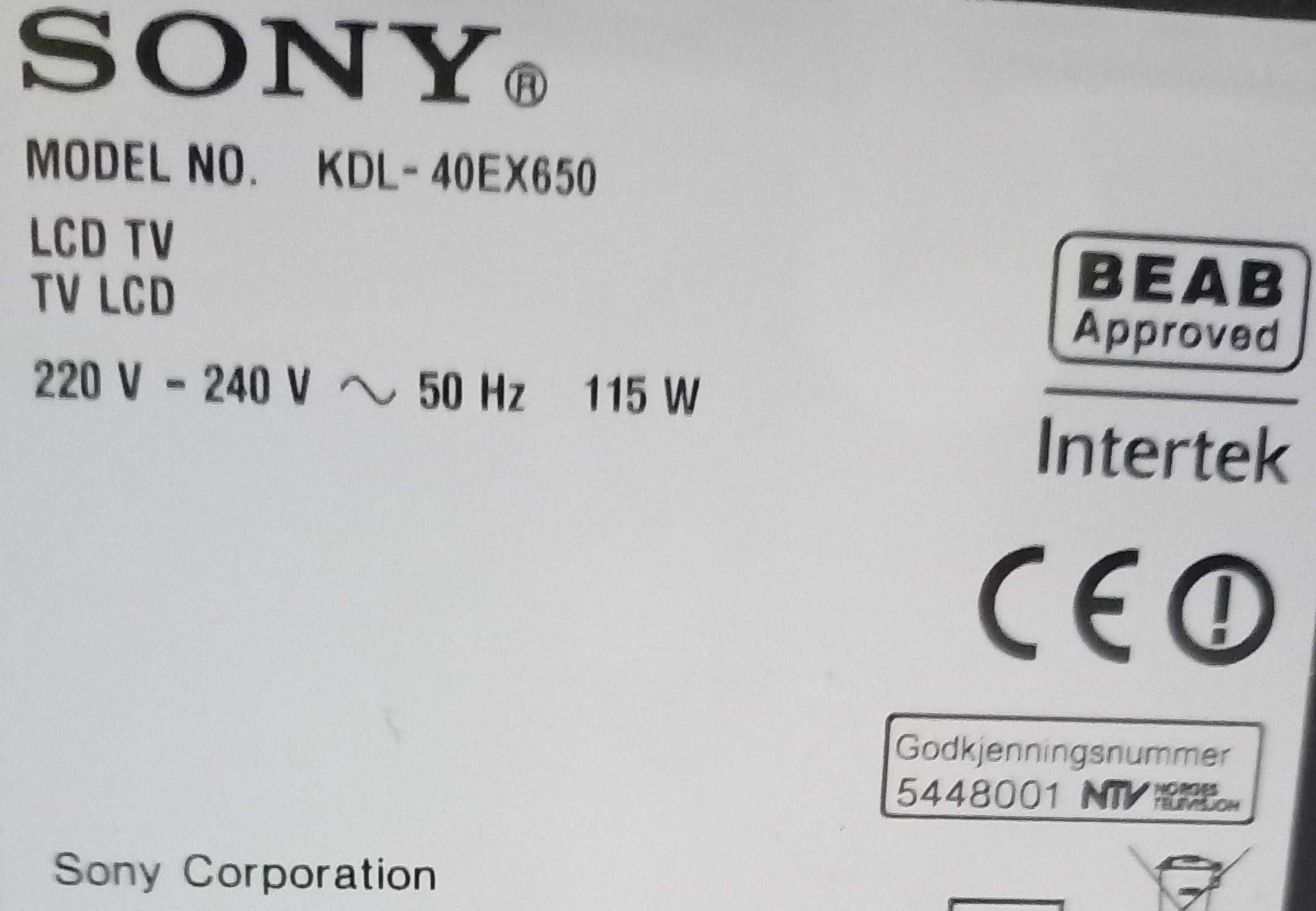 Sony Bravia  KDL - 40EX650