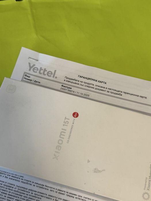 ЗАПЕЧАТАН 512GB Xiaomi 15T Yettel Гаранция 2027 Black