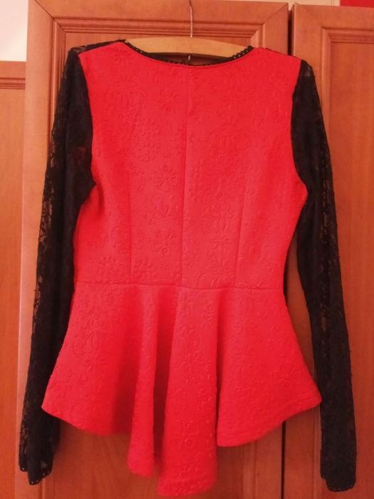 Bluza eleganta (rosu-negru)