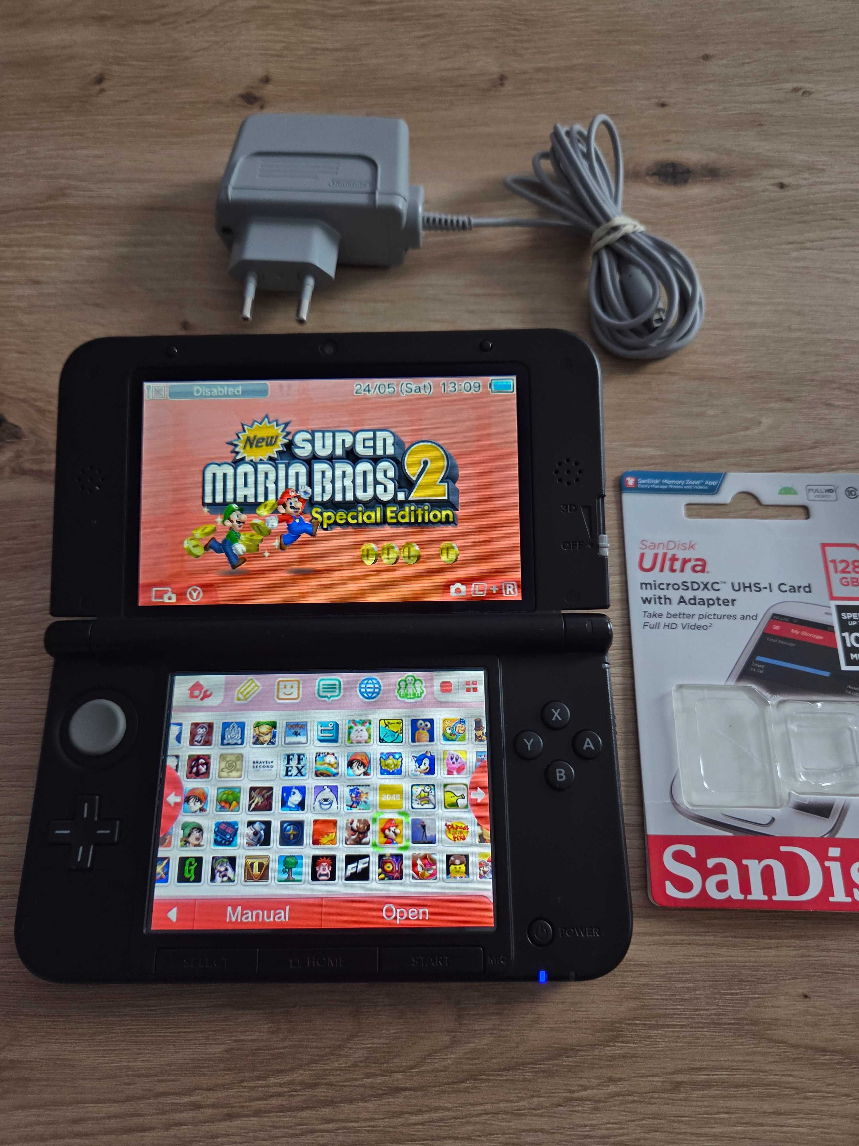 Nintendo 3DS Xl modat cu card Sandisk Ultra 128gb plin cu jocuri