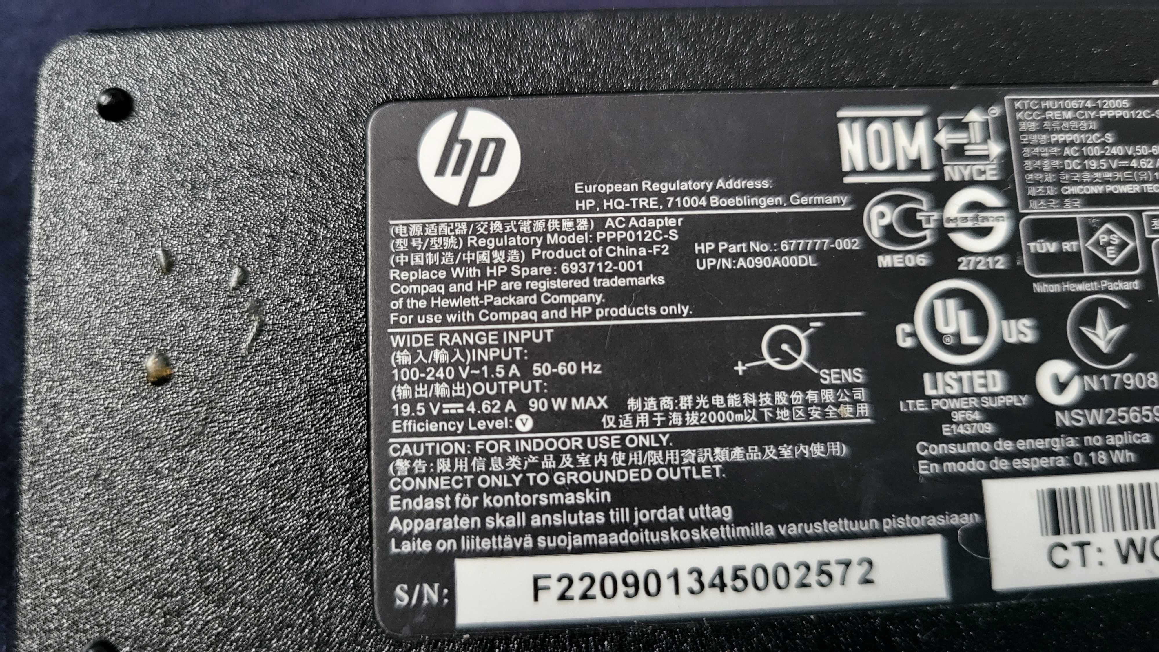 HP Incarcator 90w-65W AC Adaptor leptop 19.5V-4.62A-3.33A pin central