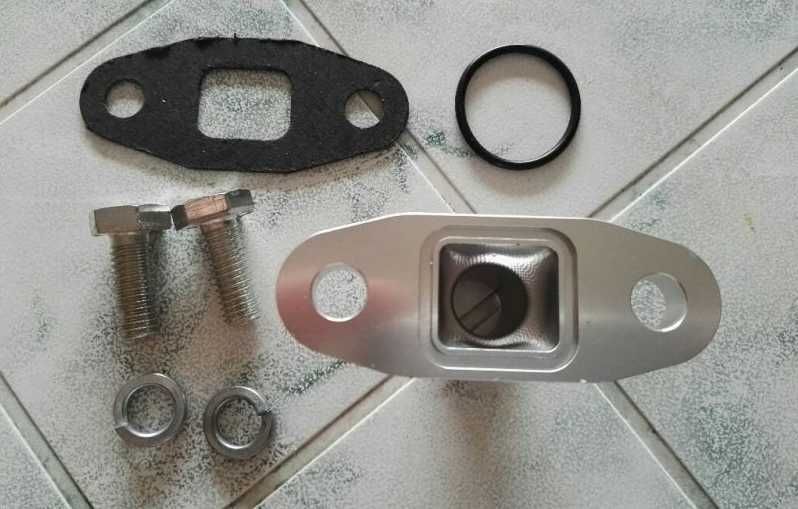 Алуминиев фланец за оттичане маслото на турбото HX35w,GT3582,GT28,T3T4