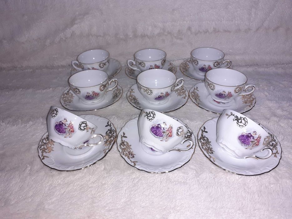 Set cafea portelan frantuzesc desen baroc