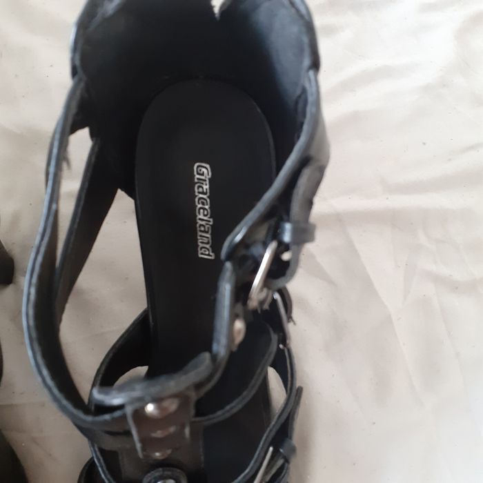 Sandale negre elegante stil roman