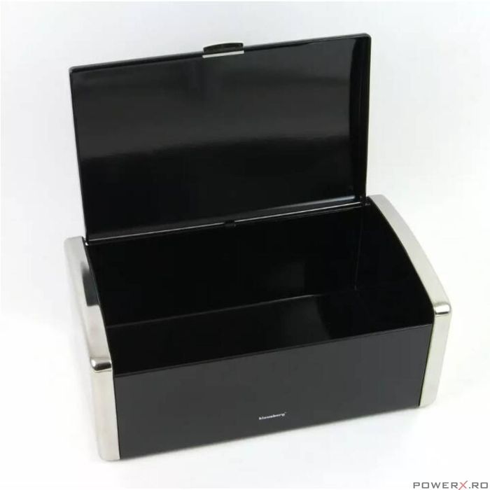 Cutie pentru paine, otel, 39,5x21,5x17 cm neagra Klausberg