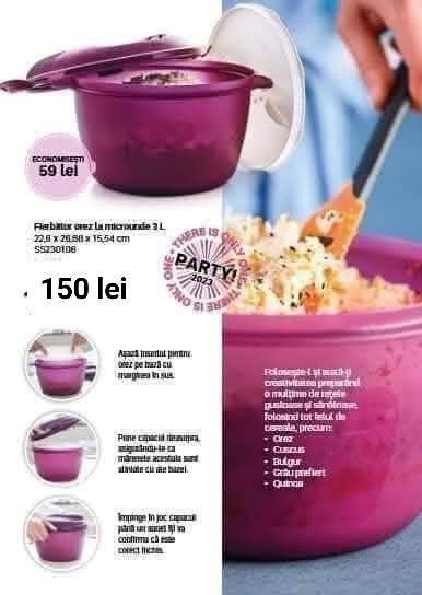 Vând fierbător orez la microunde Tupperware