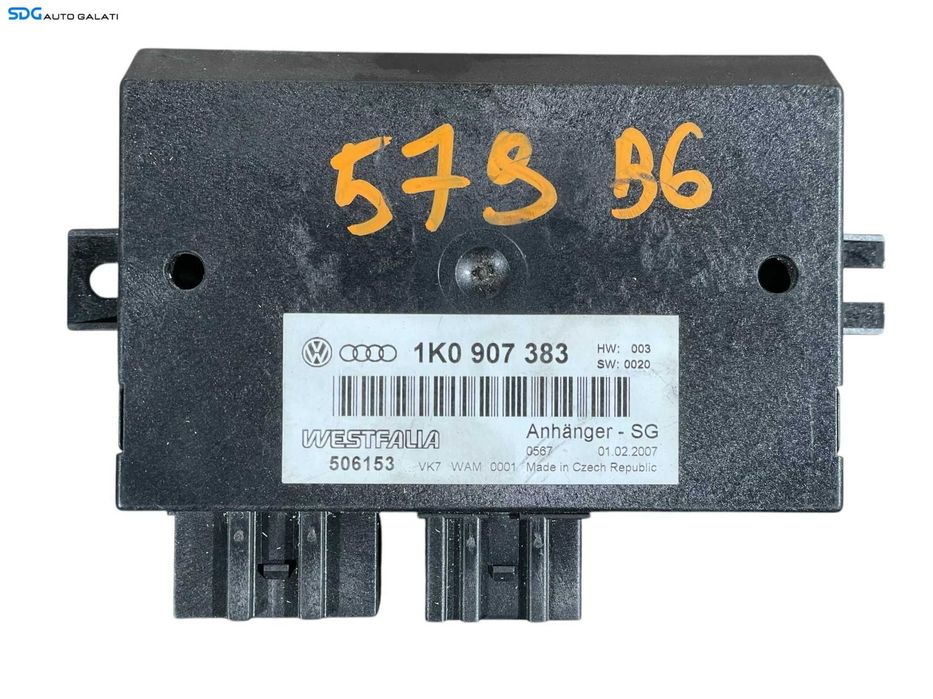 Unitate Modul Calculator Control Carlig Remorcare Tractare Volkswagen Passat B6 2005 - 2010 Cod 1K0907383 [LR0457]