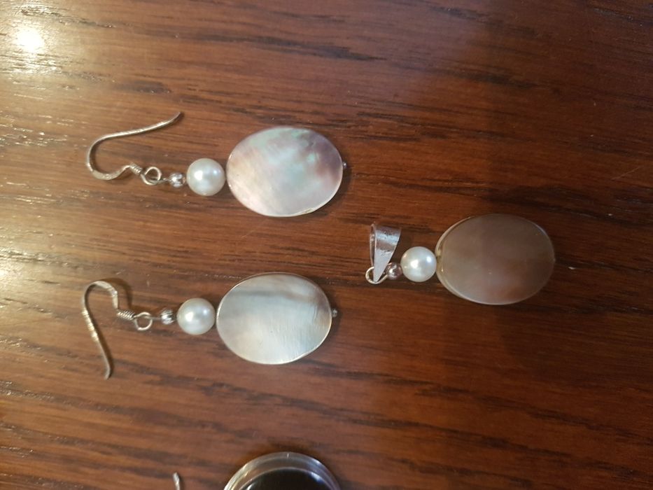 Set argint 925 cercei pandativ,onix,sidef si perle modele deosebite