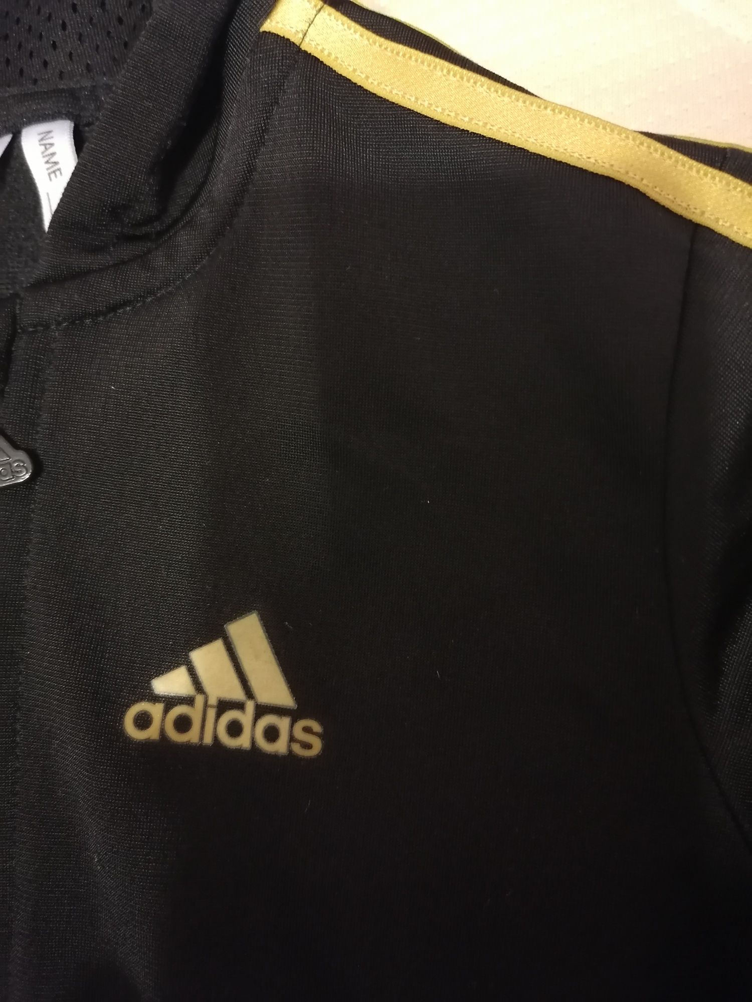 Geaca sport fetite Adidas, negru cu auriu, 3-4 ani