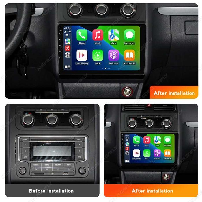 Navigatie Android 14 Vw Touran 2011-2015 Waze CarPlay YouTube + CAMERA
