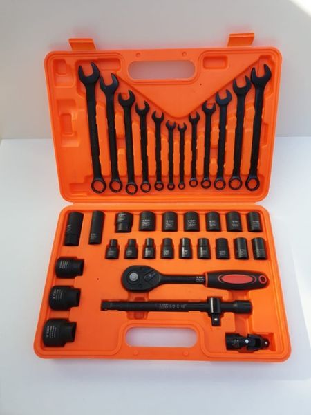 Trusa tubulare impact si chei combinate fixe si inelare 37PCS CR-M