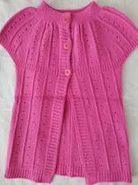 Vesta tricotata roz 6-8 ani