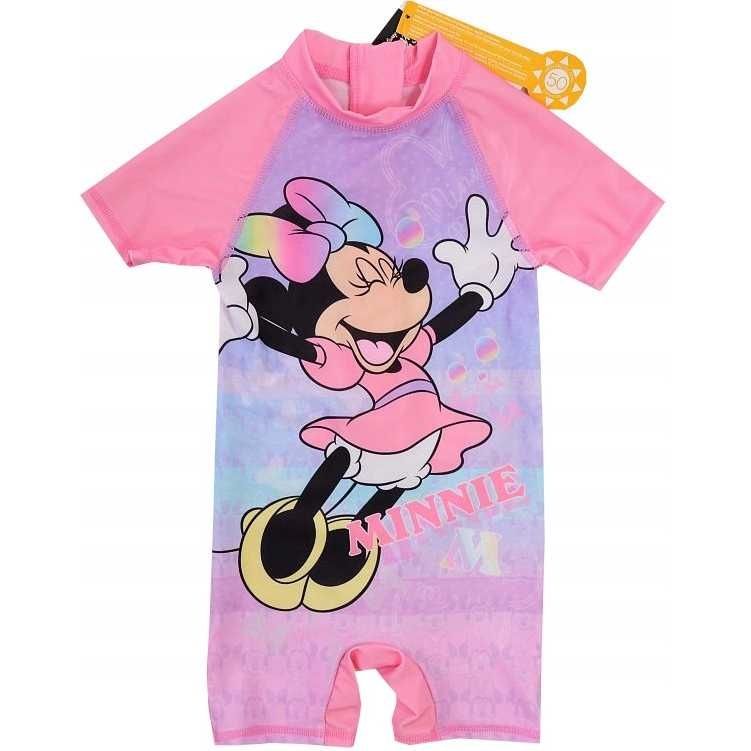 Costum de baie UV cu maneci scurte si fermoar modele Disney