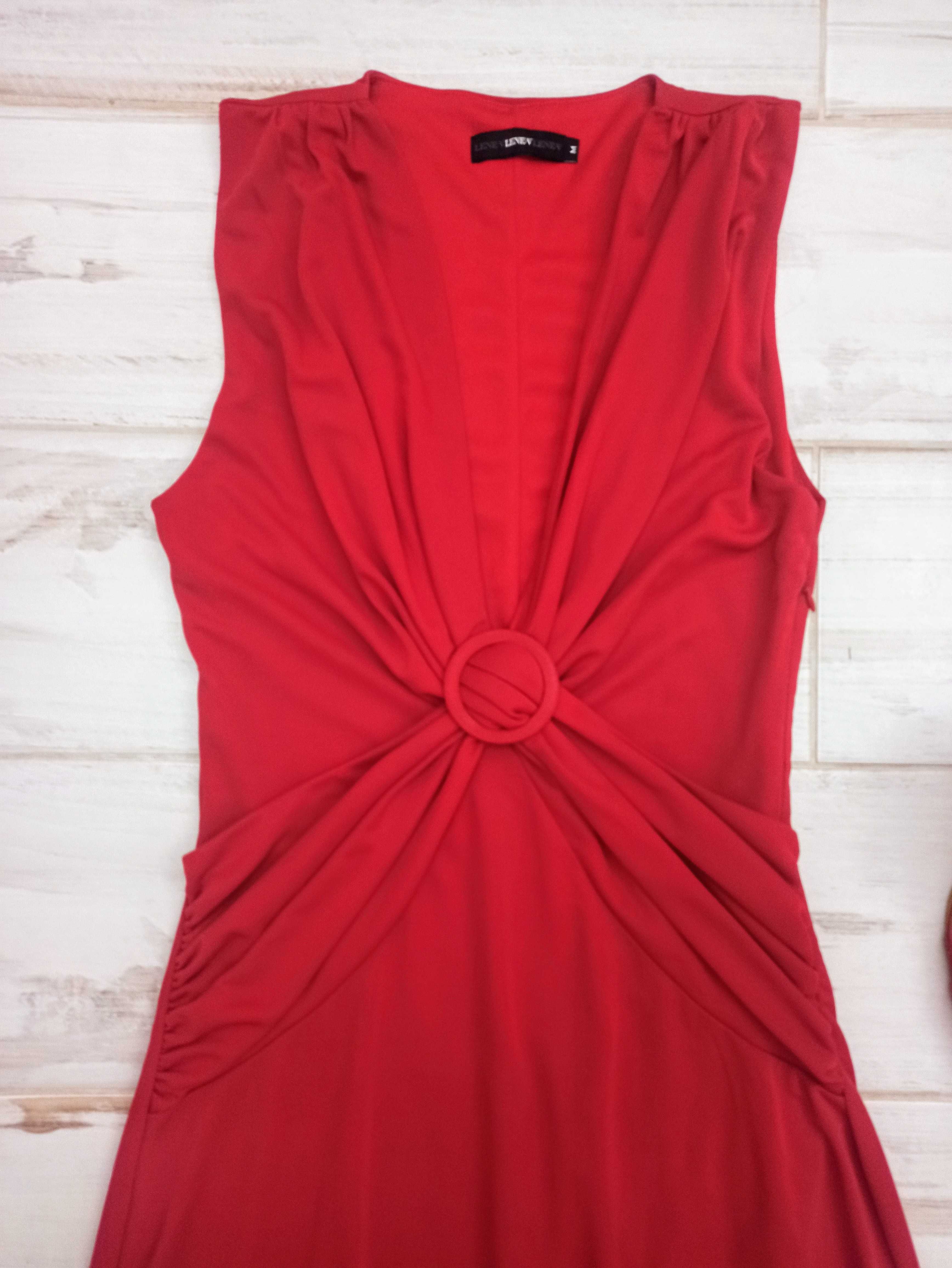 Секси малиново червена рокля