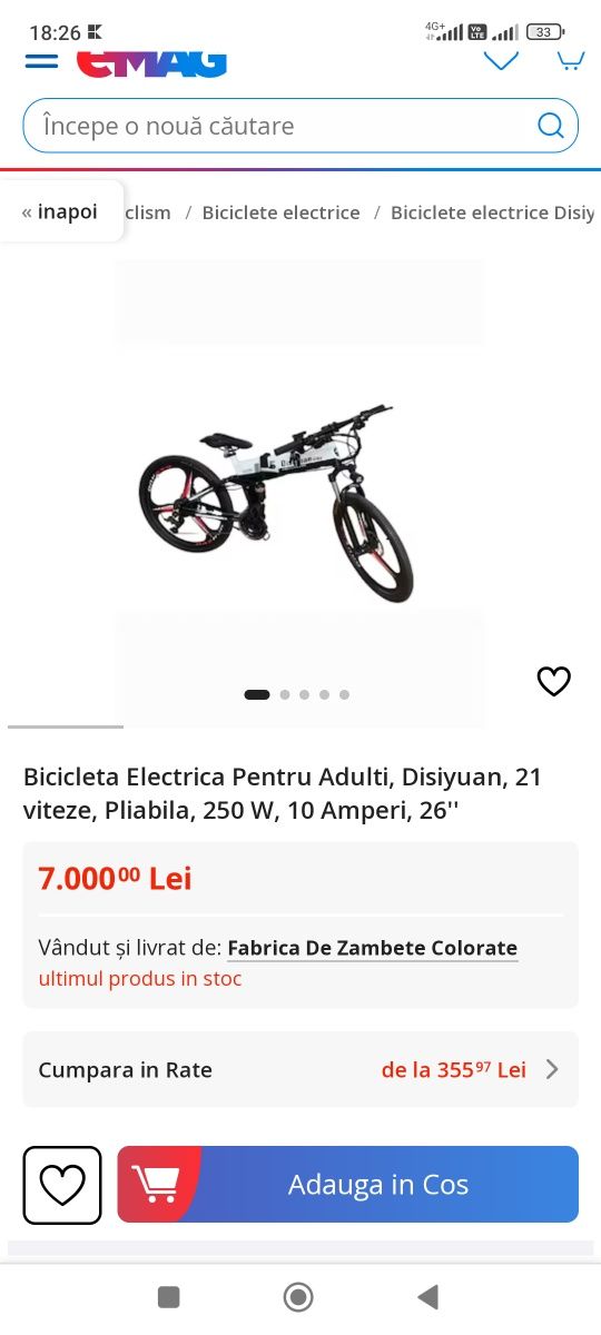 Vând bicicletă electrică