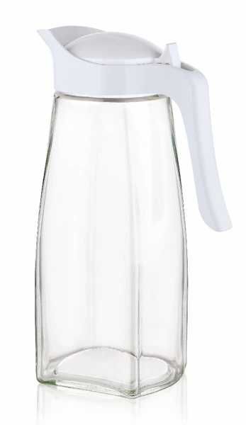 Carafa Arcoglass 1.5L cu capac alb si dozator, maner ergonomic
