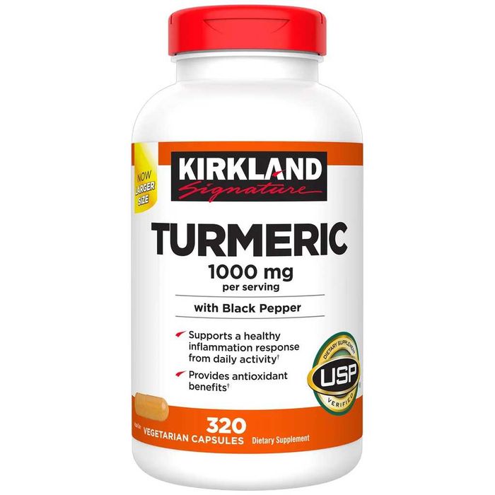 КУРКУМА Kirkland Signature TURMERIC 1000 мг 320 веган капсул