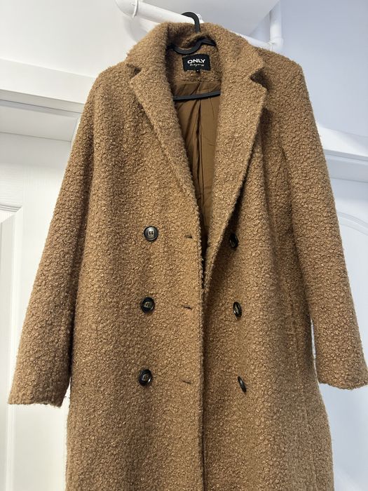 Palton damă ONLY, lung, maro, mărimea M
