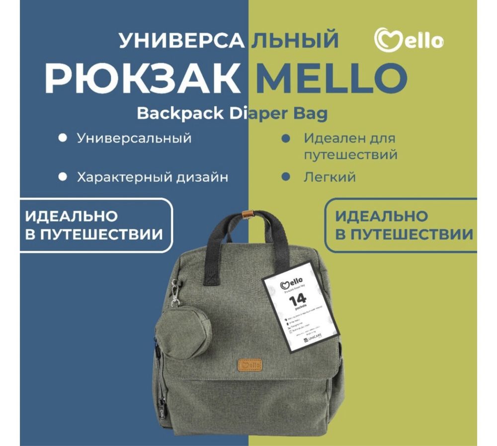 Сумка-рюкзак для мам Mello. Новый