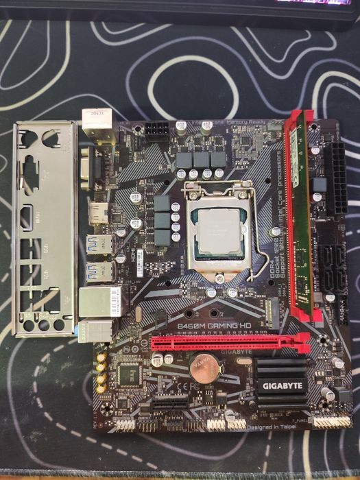 Комплект Gigabyte b460 gaming hd с i3-10100