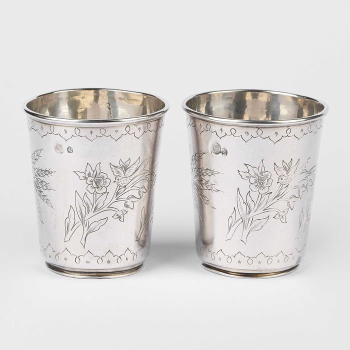Set de 2 pahare din Imperiul Otoman cca 1880-210 ml-argintart.ro
