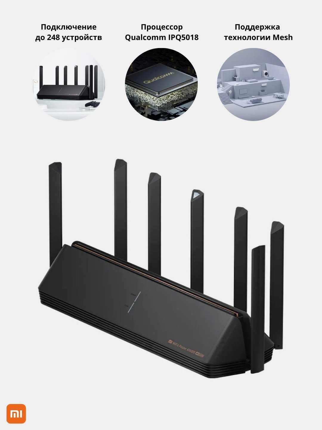 Wi-Fi роутер Xiaomi Mi Router AX6000, двухдиапазонный