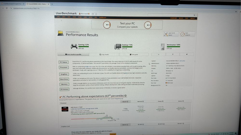 Pc Gaming Ryzen 5 7500f 32gb ram 4070 ti super 16gb