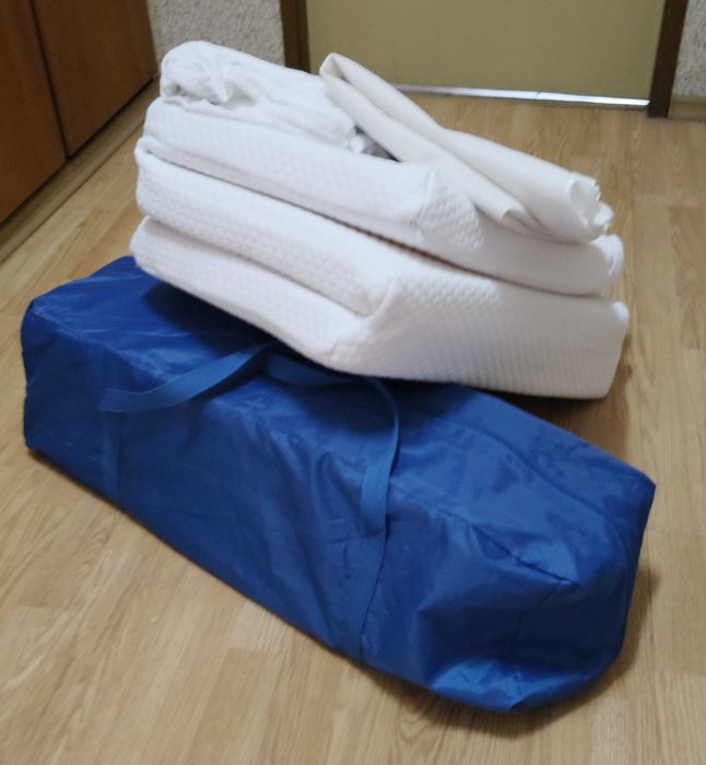 Сгъваема Бебешка кошара на две нива Kikka Boo Blue Bear + матрак